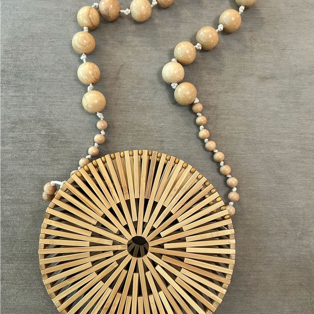 Round Bamboo Beaded Necklace